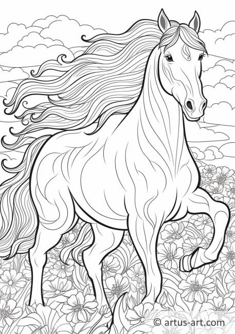 Página para colorear de caballo